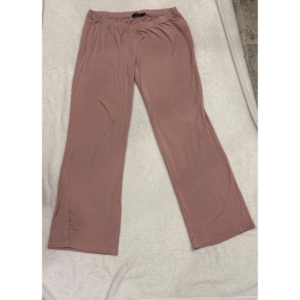 YALA Womens Bamboo Viscose Pajama Pants Dusty Rose Wide Leg Lounge Medium